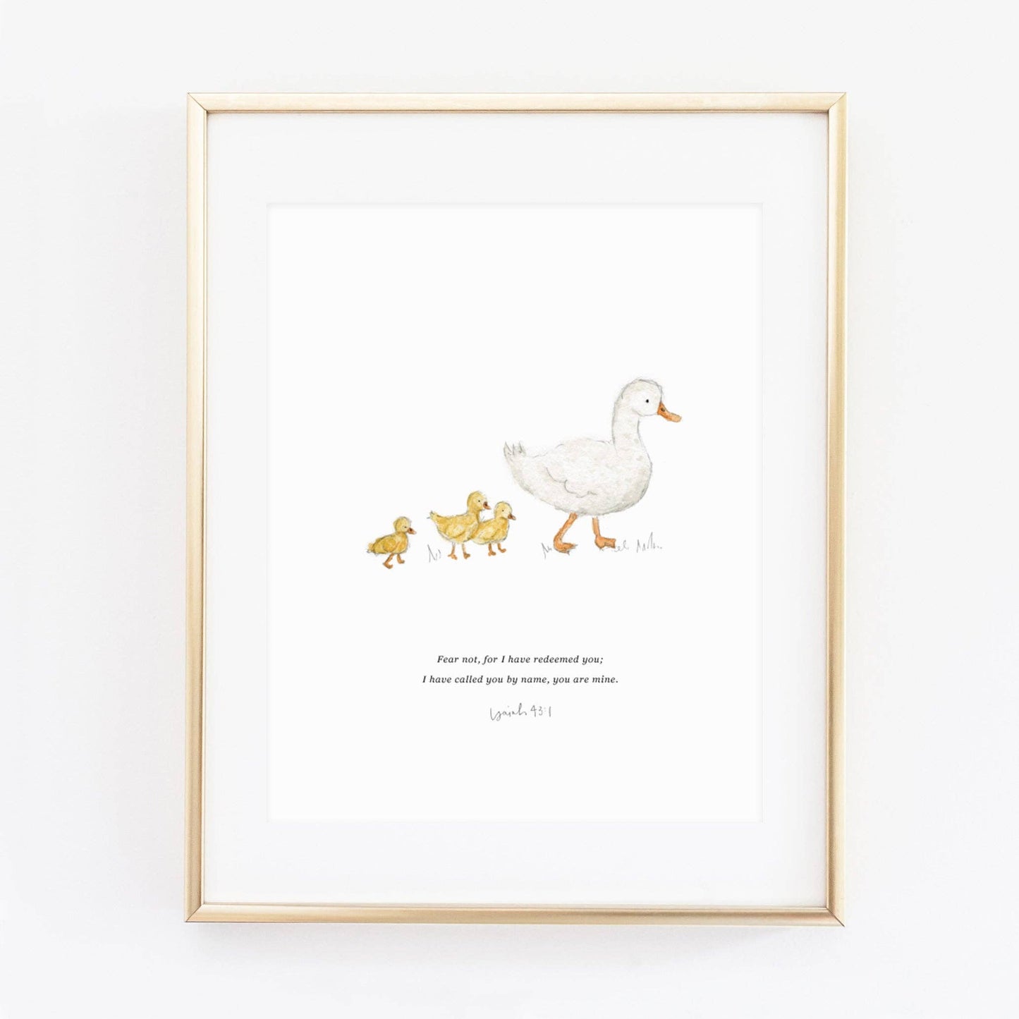 Isaiah 43:1 mama + baby ducks print