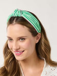 Green Stripe Knotted Headband