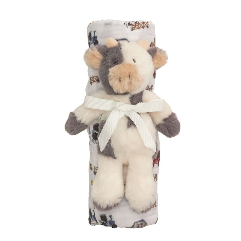 Farm Swaddle & Rattle