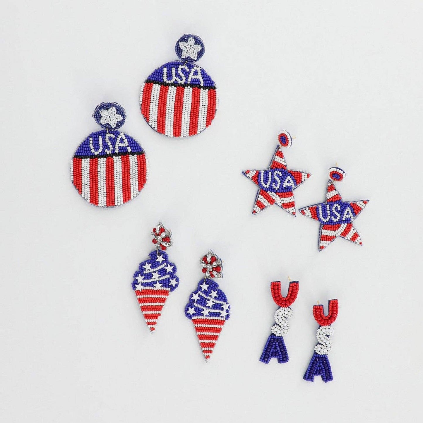 USA Beaded Earrings