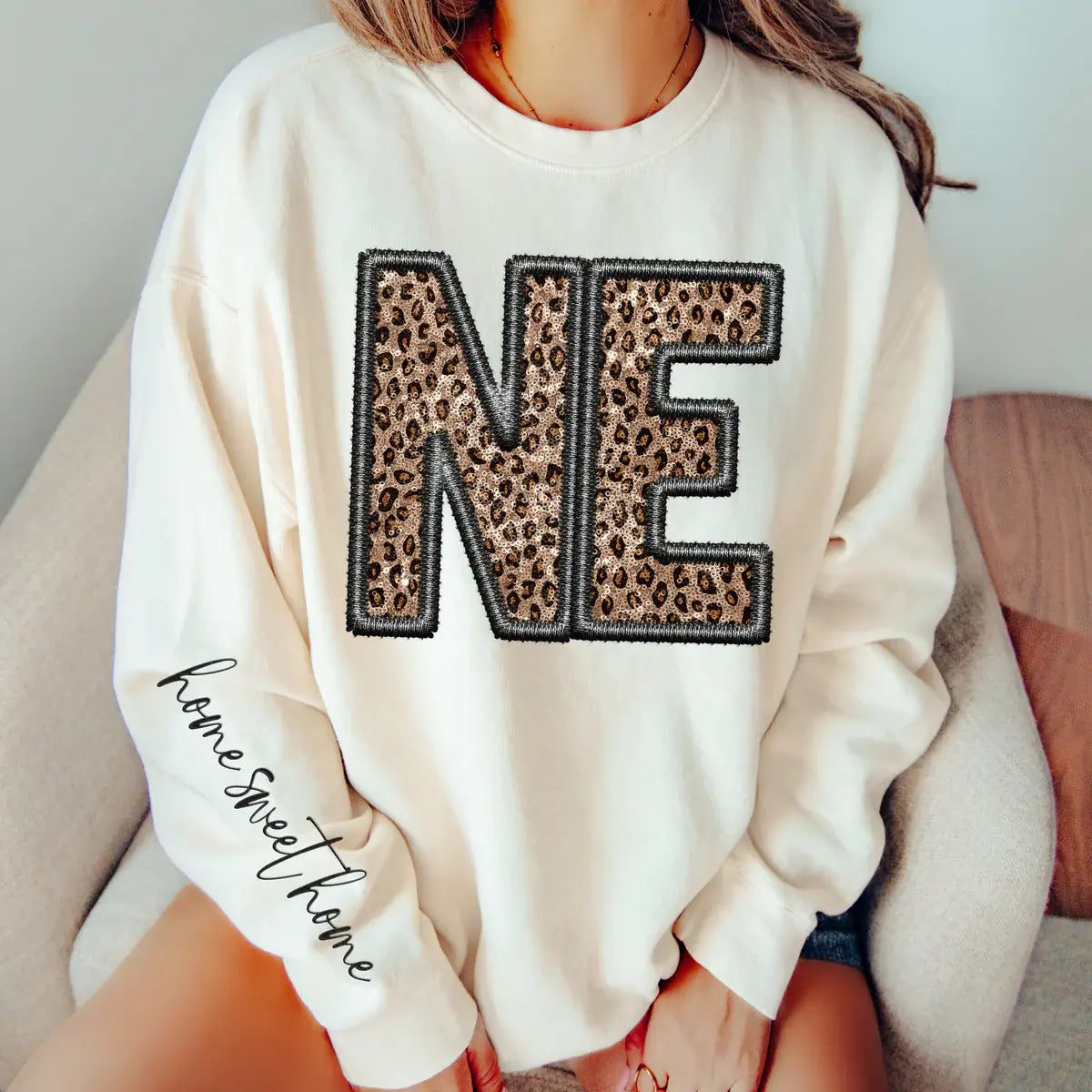 Nebraska Home Sweet Home Leopard Sweatshirt