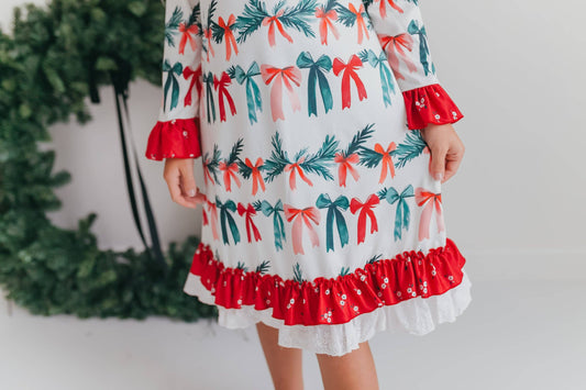 Holly & Bows Lace Ruffle Pajama