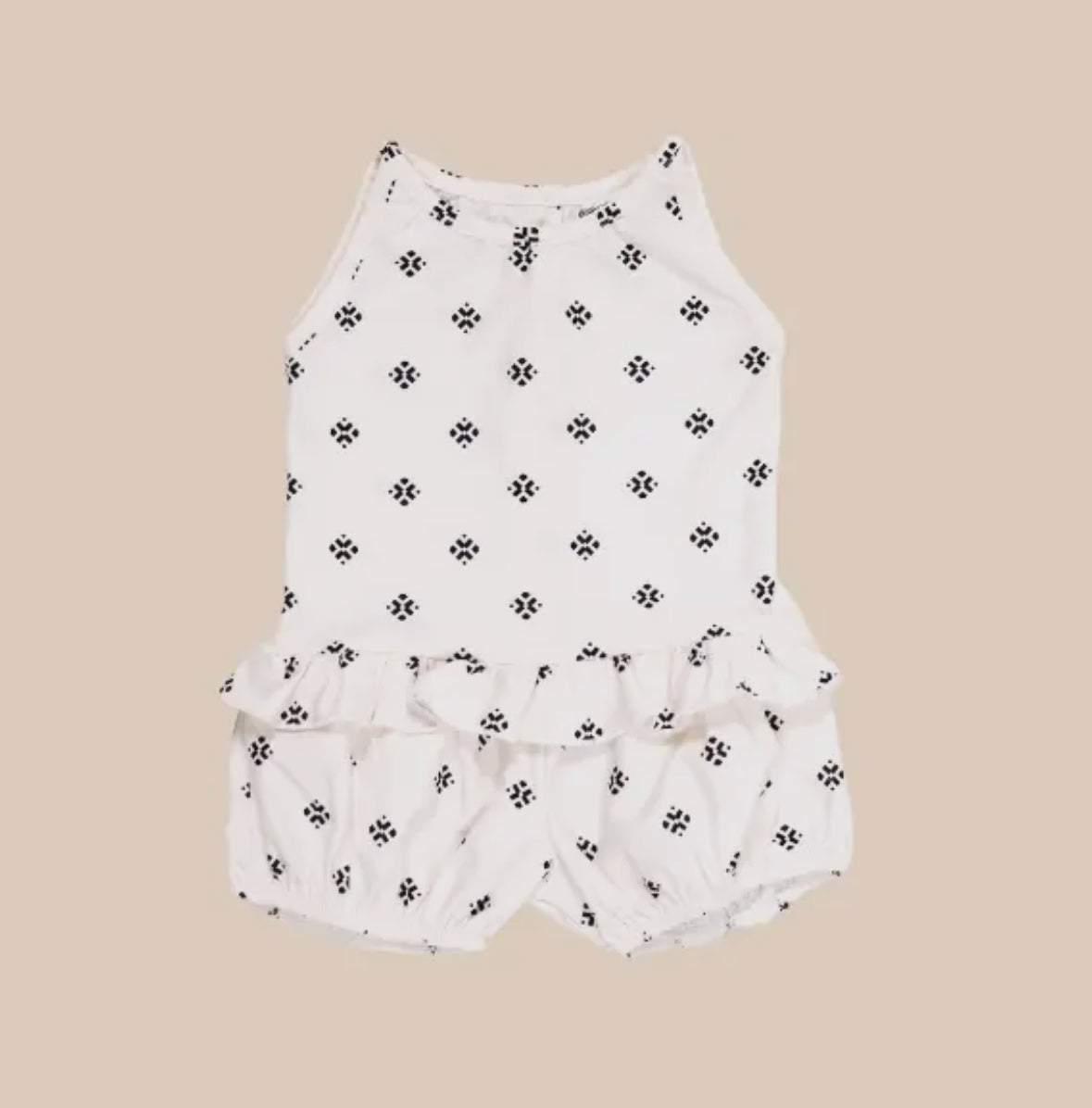 Boho Diamond Ruffle Romper