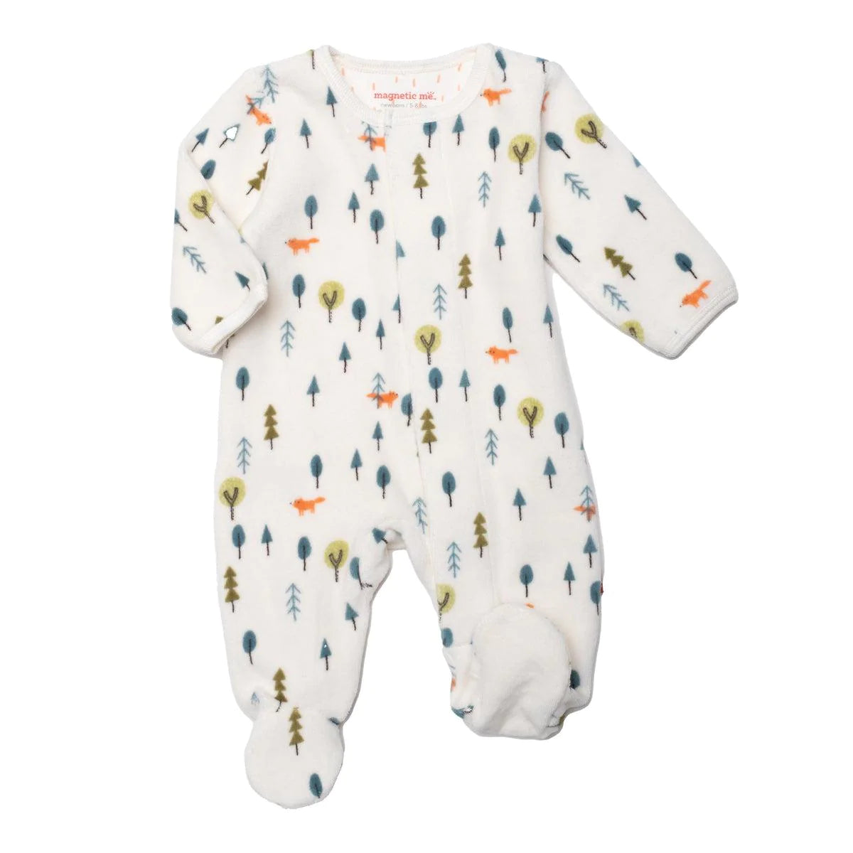 Velour Forest Baby Footie
