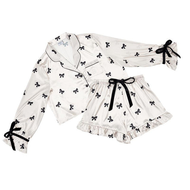 Cropped PJ Black Bows/Velvet Ties