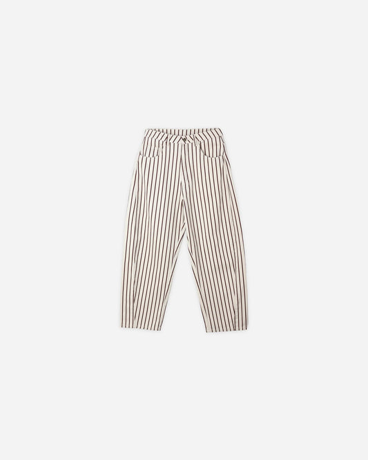 Burgundy Pinstripe Barrell Pant