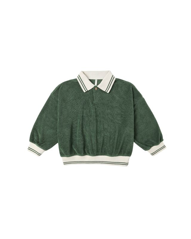 Collared Green Terry Sweatshirt