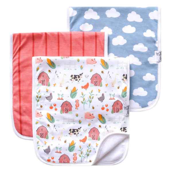 Farmstead Burp Cloth 3 pk