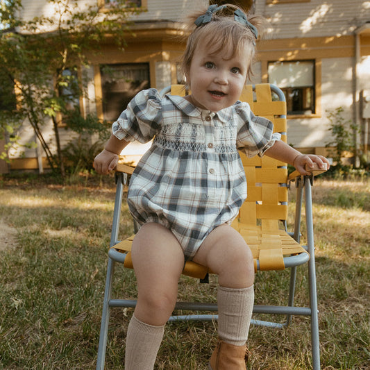 Organic Plaid Checks Tiered Dress