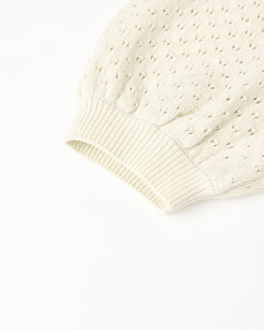 Pointelle Collared Top