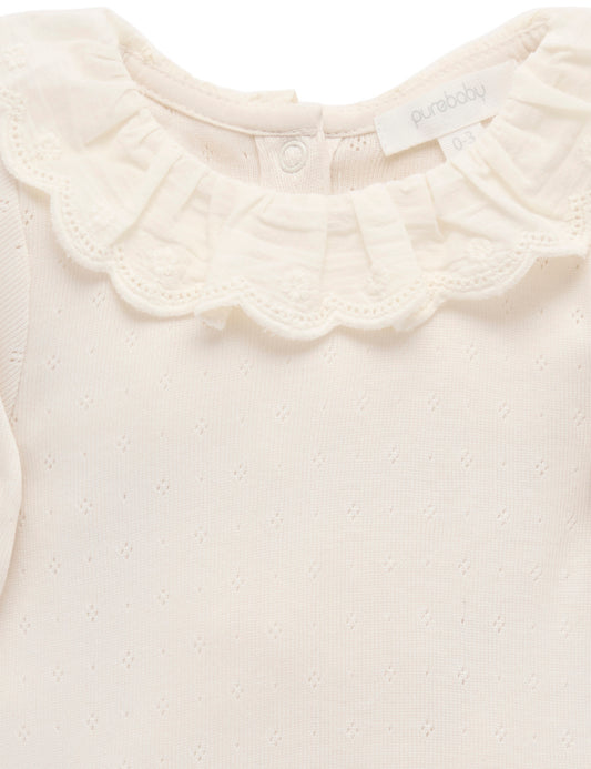 Ruffled Pointelle Bodysuit