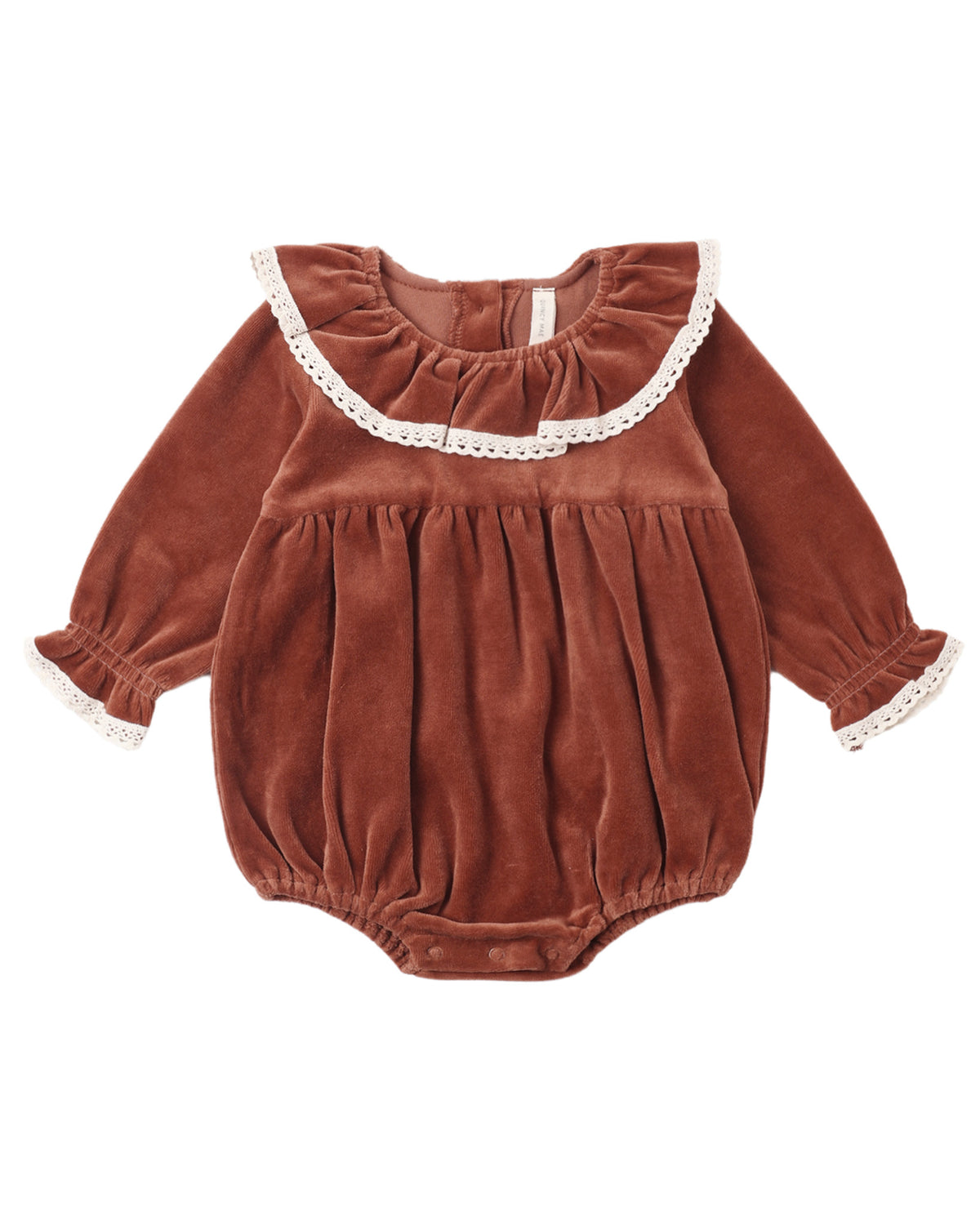 Wendy Velour Romper in Redwood