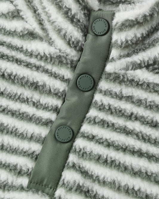 Evergreen Stripe Snap Pullover