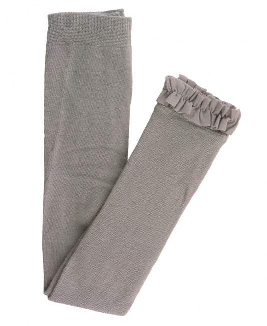 Grey Footless Ruffle Tights