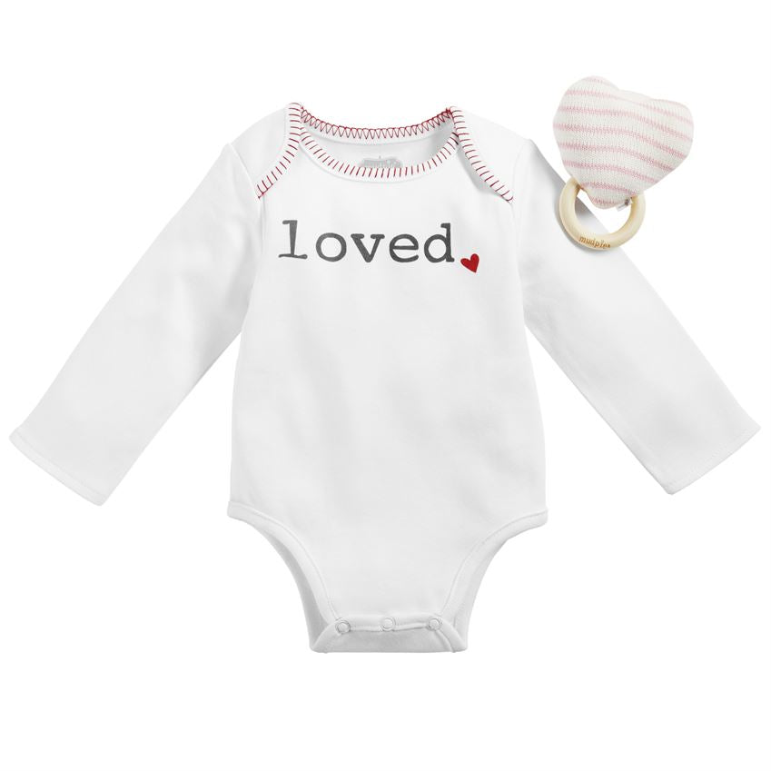 Loved Long Sleeved Onesie & Rattle S