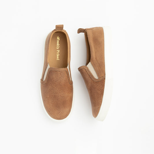 Youth Weathered Brown Slip-on