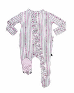 Josephine Ruffled Zippered Footie