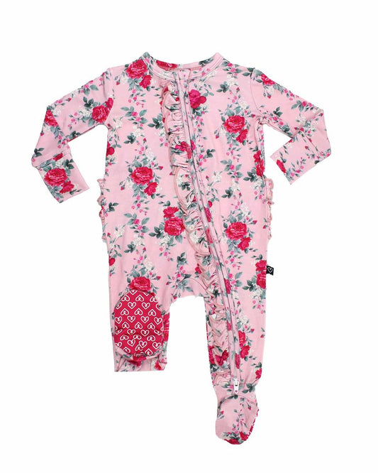 Rosalind Ruffled Zippered Footie