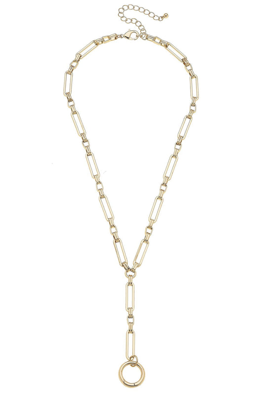 Bella Lariat Charm Necklace Base in Gold
