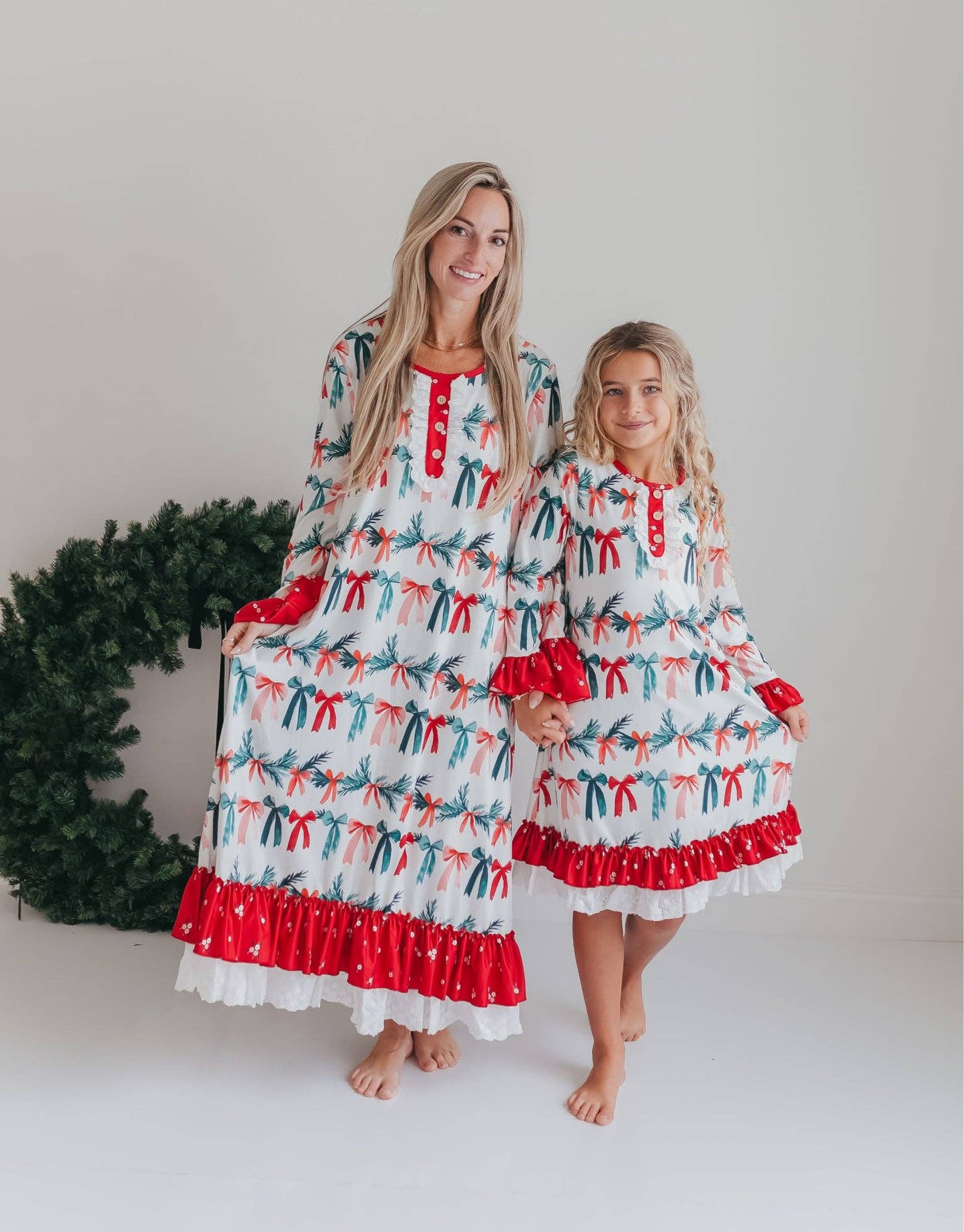 Holly & Bows Lace Ruffle Pajama