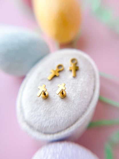 Cross Huggie Charms