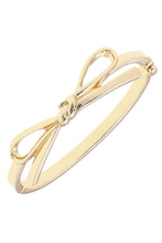 Load image into Gallery viewer, Karina Bow Wrapped Hinge Bangle in Gold
