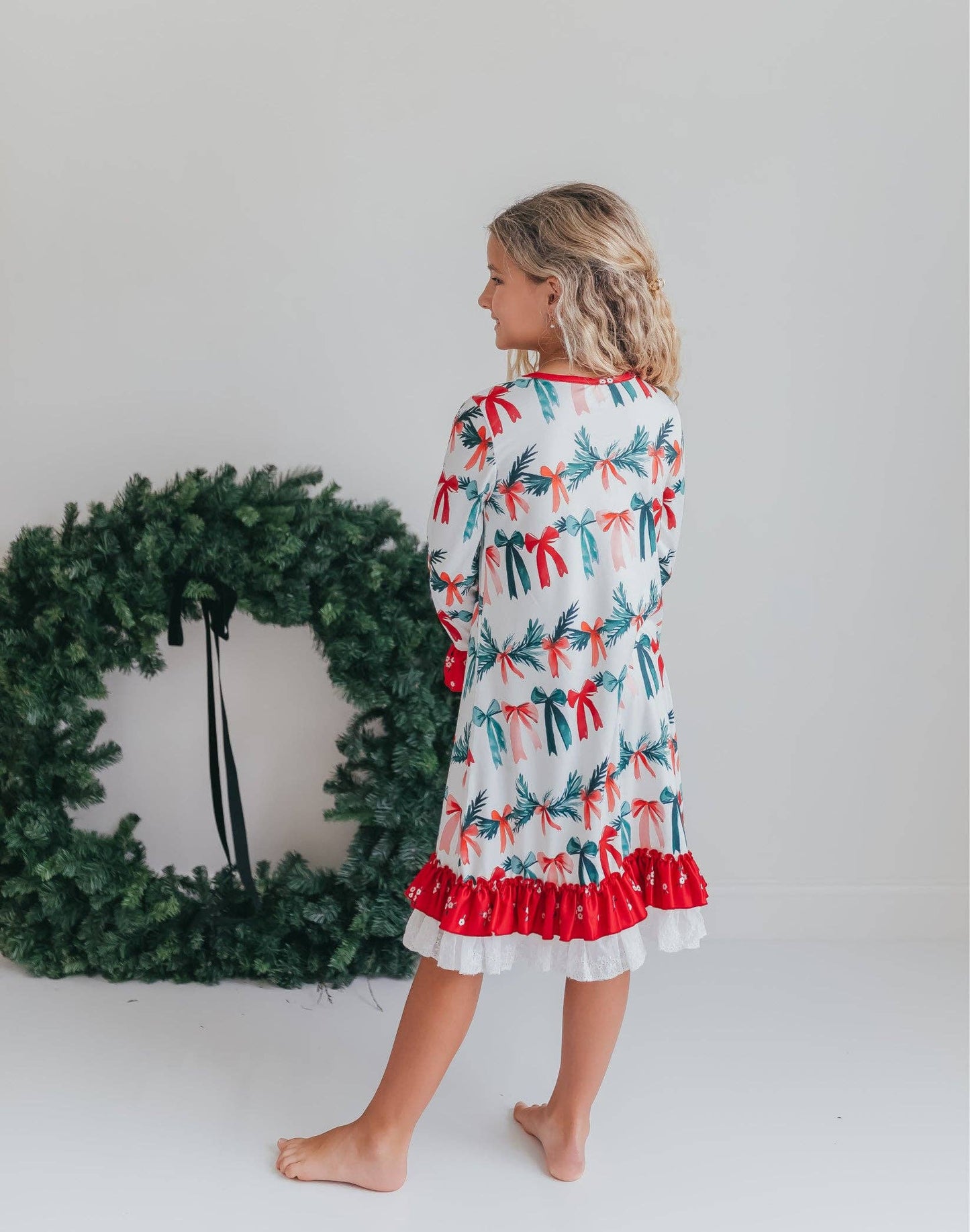 Holly & Bows Lace Ruffle Pajama