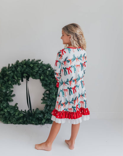 Holly & Bows Lace Ruffle Pajama