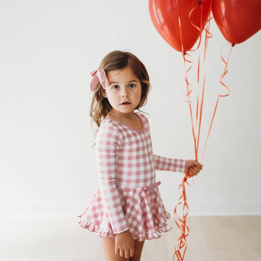 Blush Gingham Dance Leotard