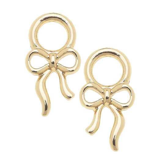 Tied Bow Huggie Charm (Set of 2) Gold