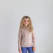 Load image into Gallery viewer, Beige Flower Crew Neck Sweater
