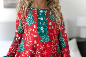 Christmas Tree Ruffle Lounge Gown