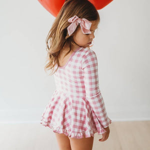 Blush Gingham Dance Leotard