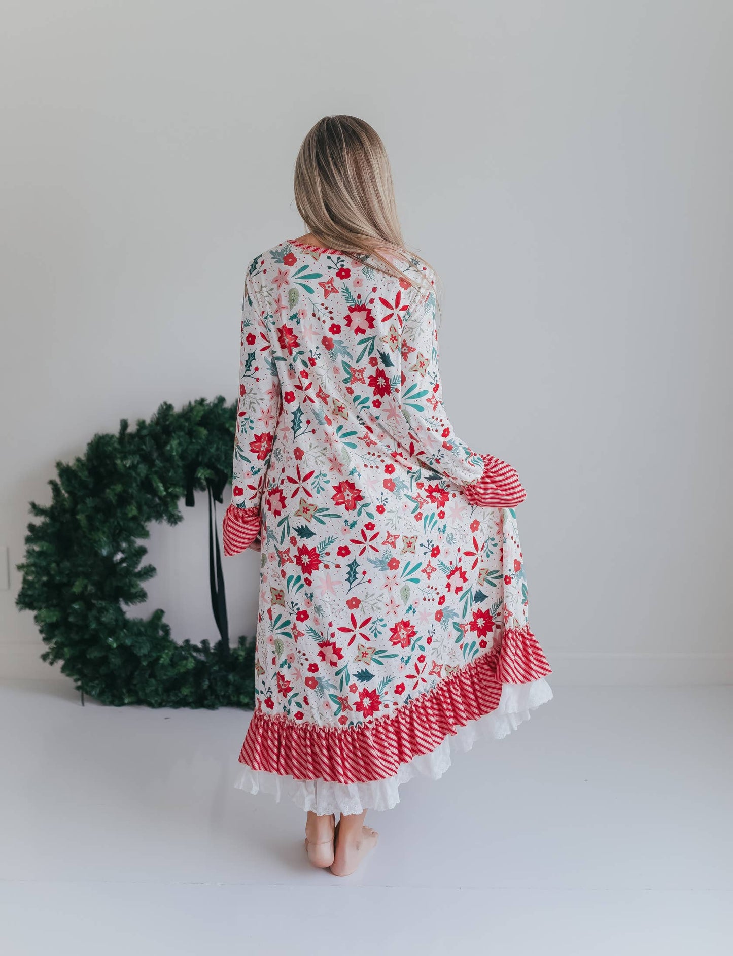 Mama Poinsettia Ruffle Pajama
