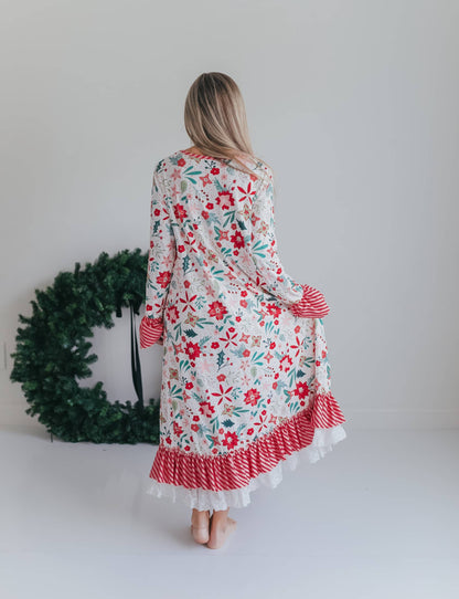 Mama Poinsettia Ruffle Pajama