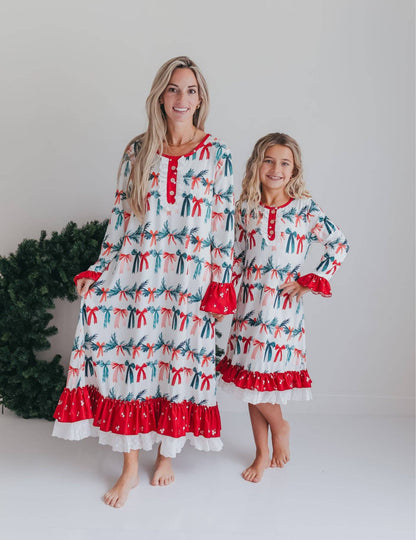 Holly & Bows Lace Ruffle Pajama