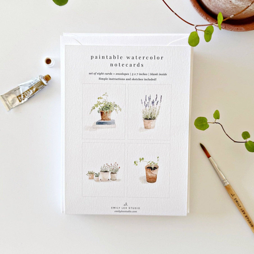 Plants paintable notecards