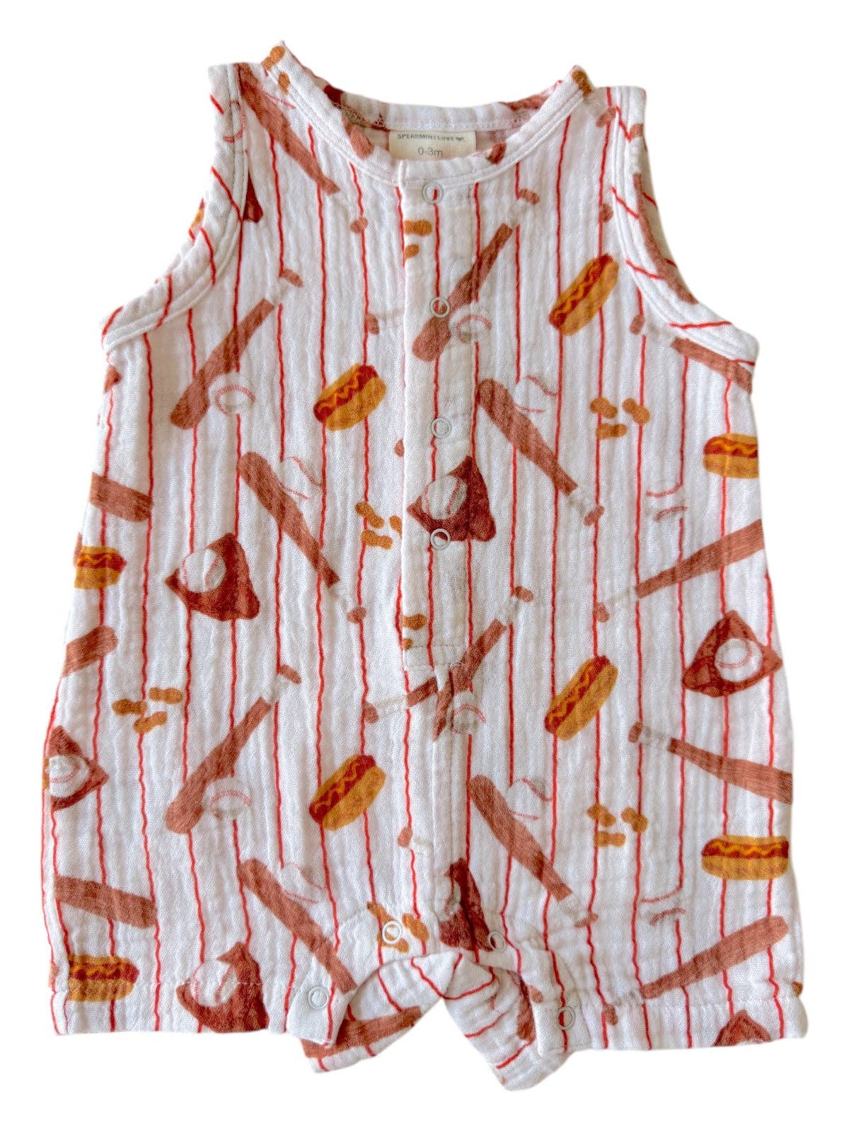 Baseball Game Shortie Romper