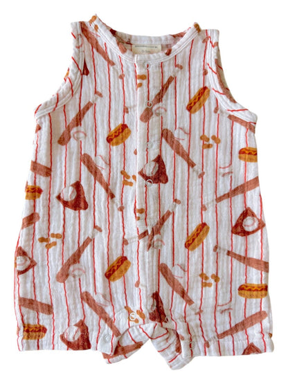Baseball Game Shortie Romper