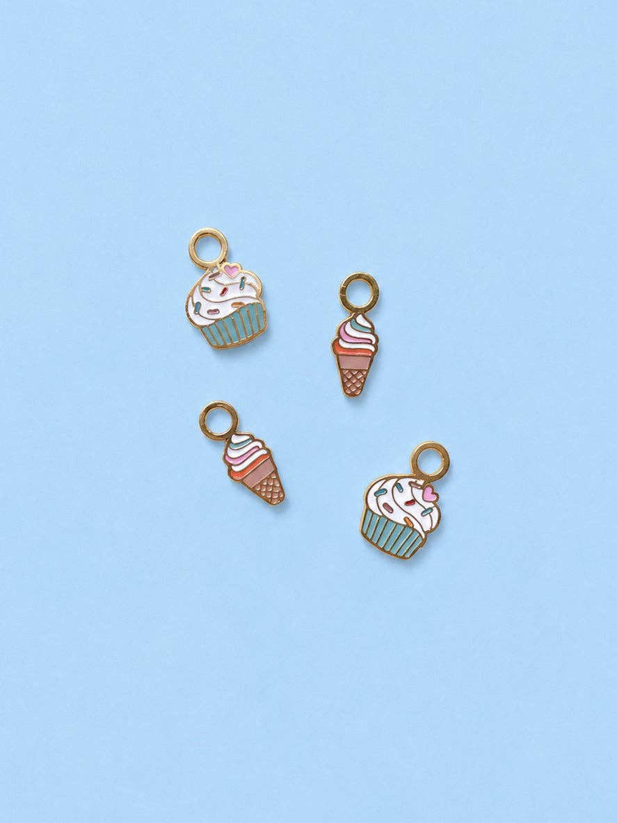 Desert Peach - Rainbow Swirl Ice Cream Huggie Charms