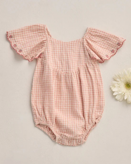 Roxy Romper in Petal Gingham