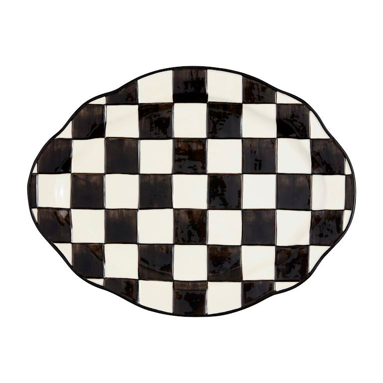 Black/White Checkered Platter
