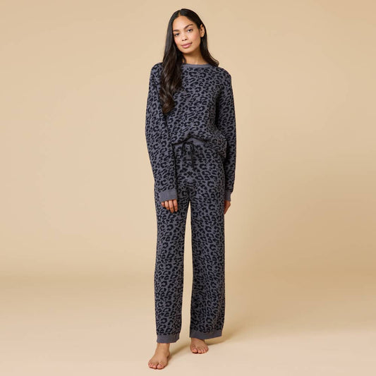 Marshmallow Leopard Crew Neck Lounge Set