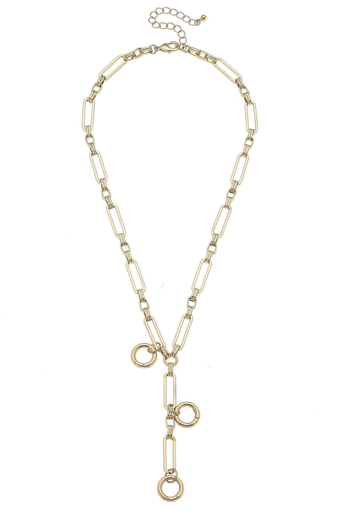 Bella Multi-Charm Lariat Necklace Base in Gold