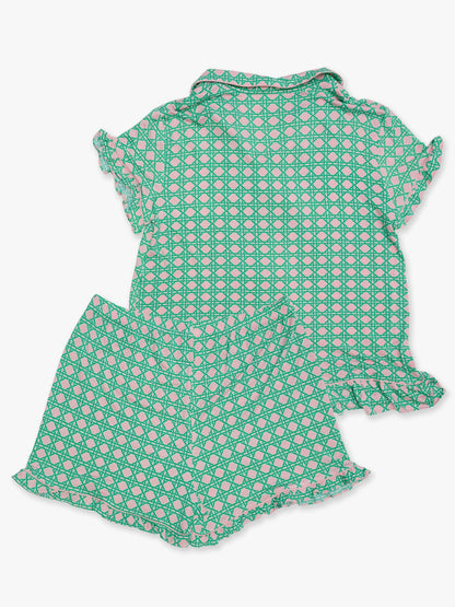 Women's Bamboo Pink Coastal Pajama Set