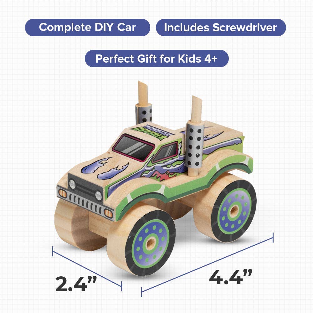Wooden Monster Stripe Truck