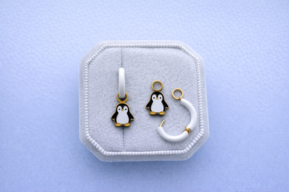 Desert Peach - Penguin Huggie Charms