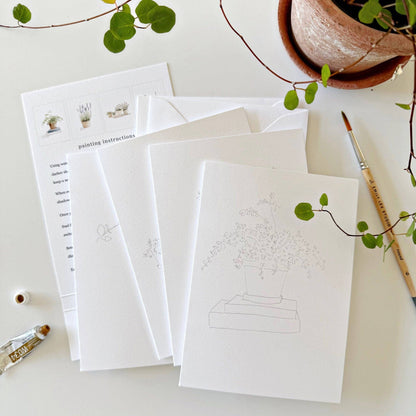 Plants paintable notecards