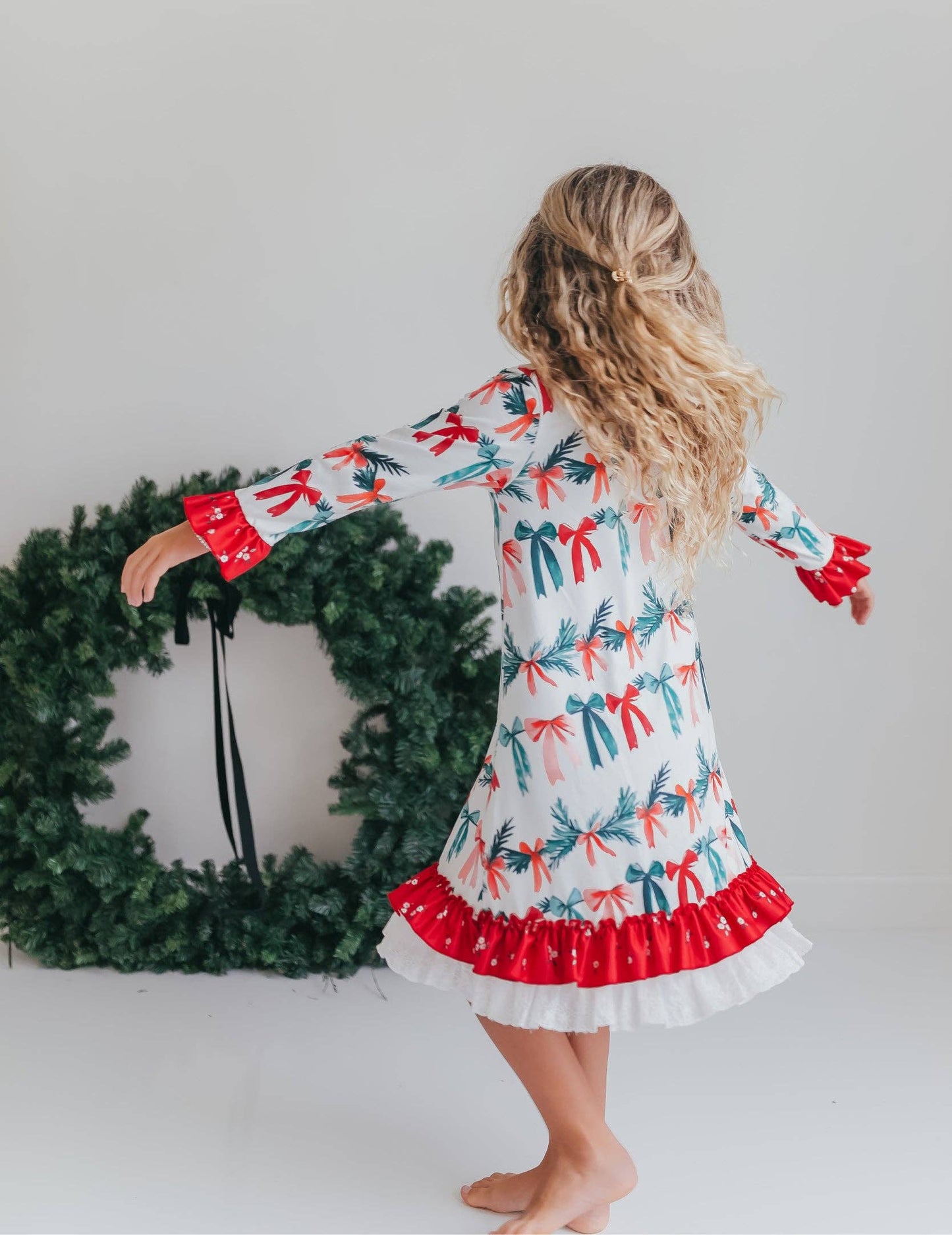 Holly & Bows Lace Ruffle Pajama