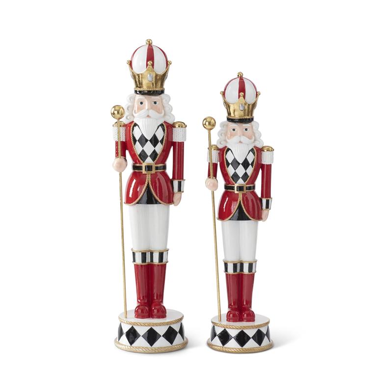 Red, White & Black Harlequin Nutcrackers